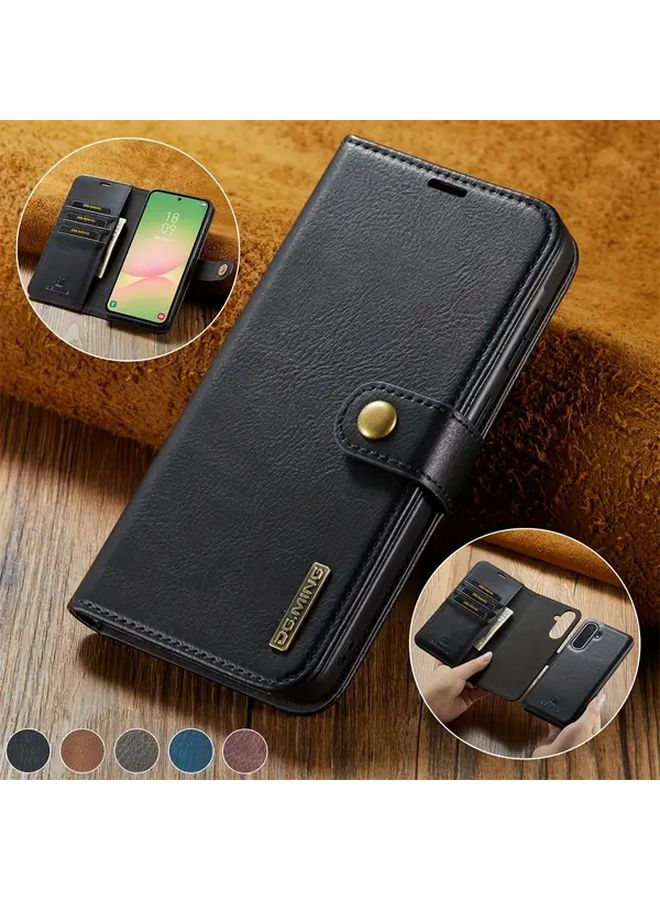 Blue Faux Leather Wallet Case For Samsung Galaxy A36 2 In 1 Flip Cover Phone Holder - Image 2